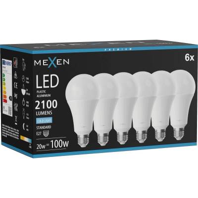 Mexen Nova 6x LED крушка E27, A70, 20W, Студена - 6500K, 2100 lm - L100-E27-2065-01x06 (L100-E27-2065-01x06)
