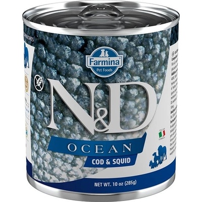 N&D Dog Ocean Sea Bass & Squid 285 g