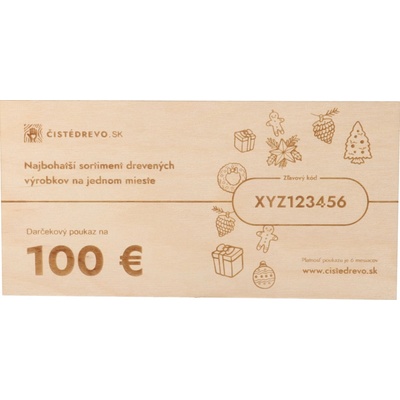ČistéDrevo Darčekový poukaz 100 €
