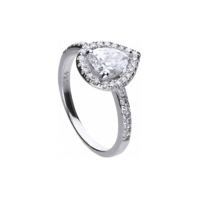 Diamonfire Strieborný prsteň so syntetickým diamantom R3627