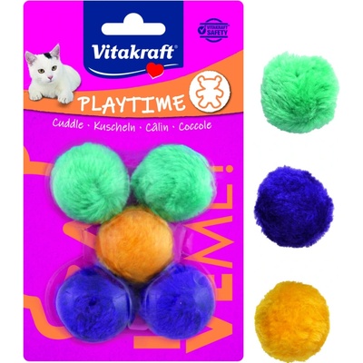 Vitakraft Hračka 5 míčků s rolničkou plyš 3cm – Zboží Dáma
