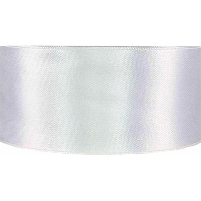 Saténová stuha oboustranná 25m x 38mm bílá