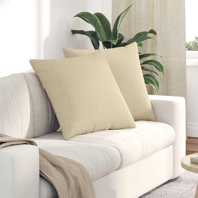 vidaXL Диван възглавници 2 pcs Крем 80 x 80 cm текстил (42014047)
