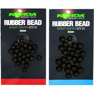 Korda Gumový Korálek Rubber Beads Green 5mm 25ks