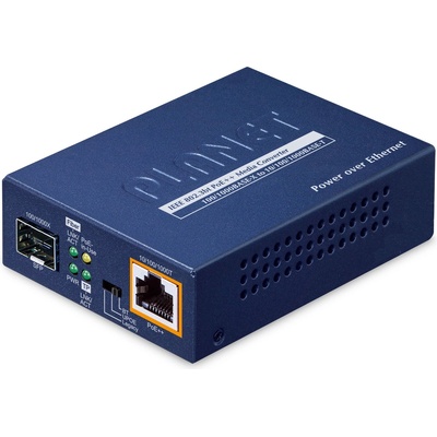 PLANET GUP-805A-60W 1-Port 100/1000X SFP to 1-Port 10/100/1000T 802.3bt PoE++ Media Converter (60W 802.3bt Type-3/UPoE/Legacy mode support via DIP switch, compact size) -w/external power adapter inclu (GUP-805A-60W)