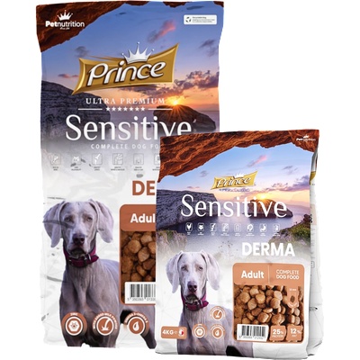 Petnutrition ПОСЛЕДНИ БРОЙКИ: Гранули за чувствителни кучета с кожни проблеми prince sensitive derma 4kg - за средни и едри породи