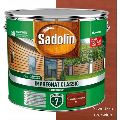 Impregnace na dřevo Sadolin Classic švédská červeň 9 l