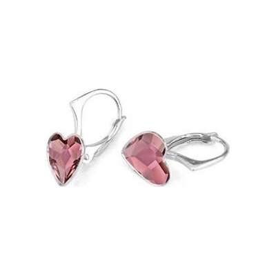 Nubis stříbrné se srdcem Crystals from Swarovski Antique Pink NB-0202-AP
