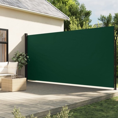 vidaXL Zatahovací boční markýza 200 x 500 cm Tmavě zelená