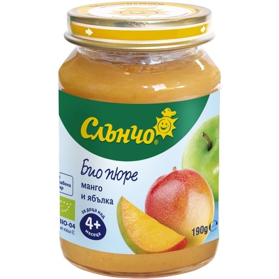 Слънчо био пюре манго и ябълка - 190 г