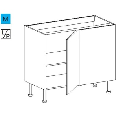 EBS ES99RLPB Skříňka spodní rohová 110 cm, bílá lesk 1 set – Zboží Dáma