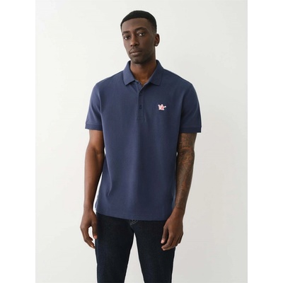 True Religion Блуза с яка True Religion Men's Patched Logo Short Sleeve Polo Shirt - Dress Blue