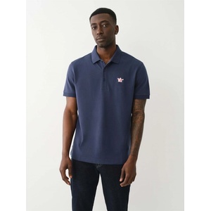 True Religion Блуза с яка True Religion Men's Patched Logo Short Sleeve Polo Shirt - Dress Blue