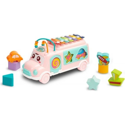 Toyz edukačný hudobný autobus s vkladačkou ružový
