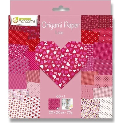 Clairefontaine Sada papírů Origami Srdce 60 listů