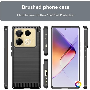 Infinix Note 40 Pro 5G Удароустойчив Carbon Fiber Калъф и Протектор