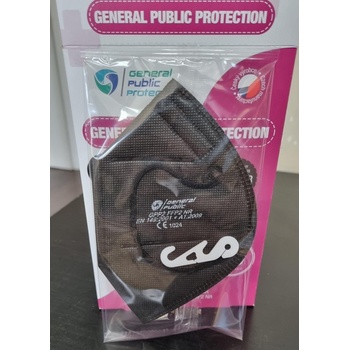 General Public barevné respirátory GPP2 FFP2 NR CE ČERNÉ 10 ks