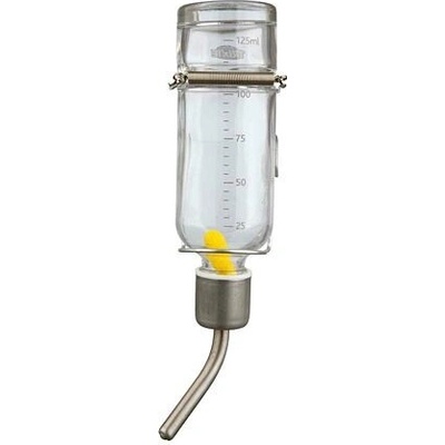 Trixie Skleněná napáječka s kovovým pítkem pro pískomily a křečky 125 ml