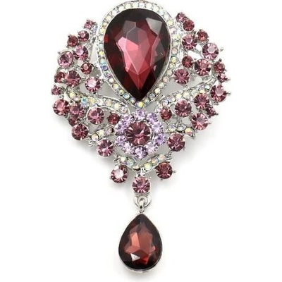 Amparo Miranda Brošňa Crystal Water Drop B9225 Purple