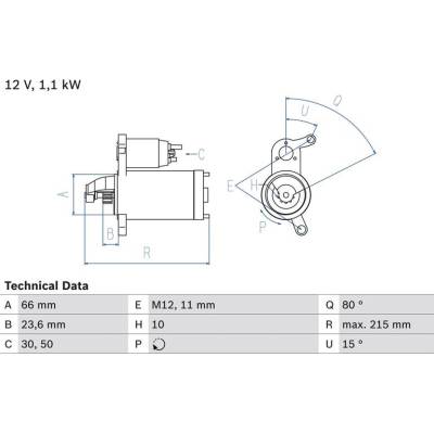 BOSCH 0 986 024 010 Startér (0986024010)