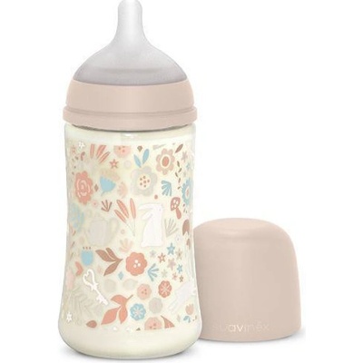 Suavinex kojenecká láhev Wonderland fyziol průtok Liberty růžová 270ml