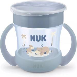 Nuk Тренировъчна чаша NUK First Choice - Mini Magic Cup Night, 160 ml, 6 м+, хипо, синя (10255732)
