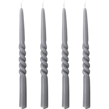 Bloomingville Свещи Twist сиви 4 бр (82052798)