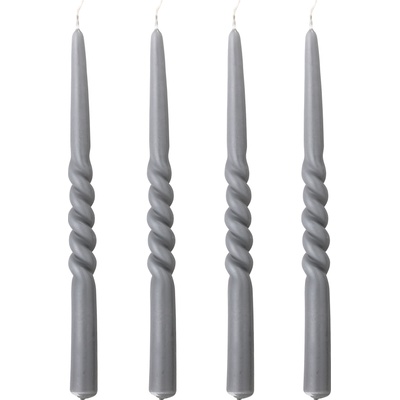 Bloomingville Свещи Twist сиви 4 бр (82052798)