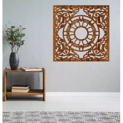 Dřevěný ornament na zeď - OKO - 55x55 cm