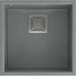 Quadron Unique David 40 композитна мивка за под плот, сива - неръждаема стомана 42x42 см (HQD4242U5-BS) Мивка за вграждане