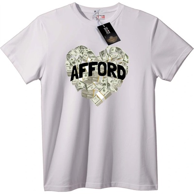 NOONEBRAND Тениска Сърце с пари - 2XL, White
