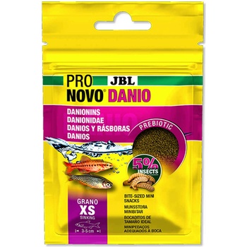 Jbl ProNovo Danio Grano XS - Основна храна за аквариумни рибки, гранулирана с размер XS за всички малки барбуси и данио от 3-5 см/ 20 мл