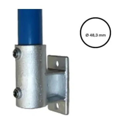 Konstrukční fitinka, spojka ocelových trubek pr. 48,3 mm – boční úchyt (vertikální) 144-D48