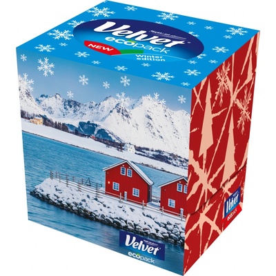 Velvet Winter papírové kapesníčky v krabičce 3-vrstvé 60 ks