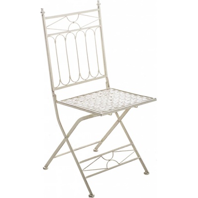 Garden-Shop Skládací kovová židle Asina krémová antik
