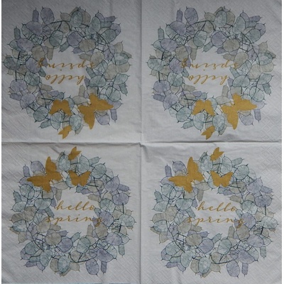Paper Designe obrúsky Věneček hello spring 33x33cm