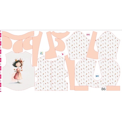 Takoy Panel se střihem 86 dětská softshellová bunda princezna Emma-NS-28839