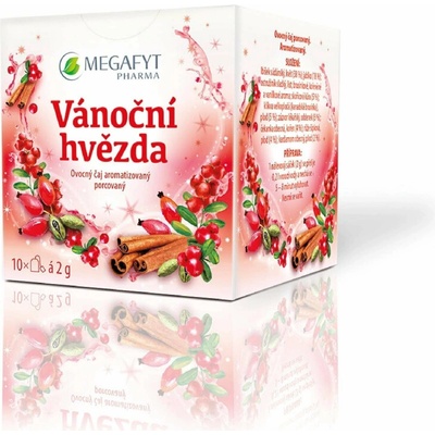 MEGAFYT Vianočná hviezda ovocný čaj aromatizovaný 10 x 2 g