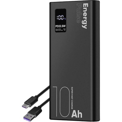 OBAL:ME EnergyPulse Fast Charging Power Bank 10000 mAh 22.5W - преносима външна батерия с USB-C порт, и 2xUSB-A изхода (черен)