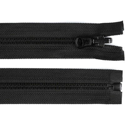 Kostěný zip šíře 5 mm délka 80 cm oboustranný - černá