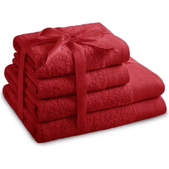 Restilo Червени памучни хавлии и кърпи за баня в комплект от 4 бр. от тери Amari - Restilo (120010861)