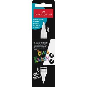 Faber-Castell Декоративен маркер, 1, 0/3, 0 мм, с два края, акрилен, FABER-CASTELL "Shake&Paint", бял 285511 (285511)