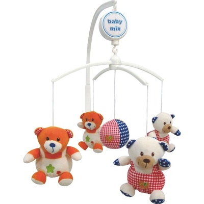 Baby Mix plyšový s melodií MEDVÍDCI hvězdičky a proužky
