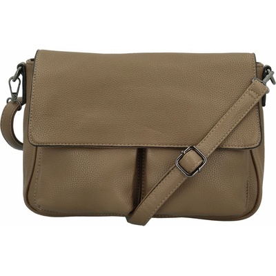 Trendy dámská koženková crossbody kabelka Rosica khaki