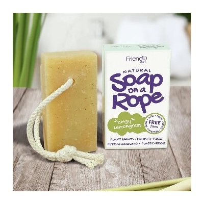 Friendly Soap prírodné mydlo citrónová tráva a konope na šnúrke 125 g