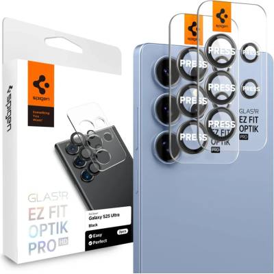 Spigen Glass tR EZ Fit Optik Pro HD 2-БРОЯ защитено стъкло черно за Samsung Galaxy S25 Ultra (AGL09084)