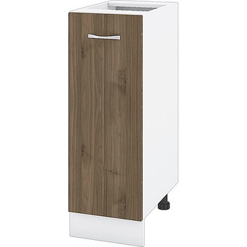 ИРИМ Долен шкаф с една врата и рафт Сити БО-20 бяло гладко / орех адмирал 30 см
