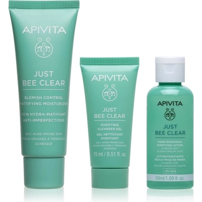 APIVITA Just Bee Clear Routine Mini Set комплект против акне