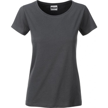 James & Nicholson Klasické dámské tričko z biobavlny 8007 Grafitová