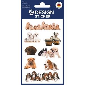 AVERY Стикер, хартия, 3 листа, 76x120 mm, AVERY ZWECKFORM, "Z-Design No. 55972", кученца (55972)